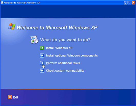how to install window xp professional with a cd